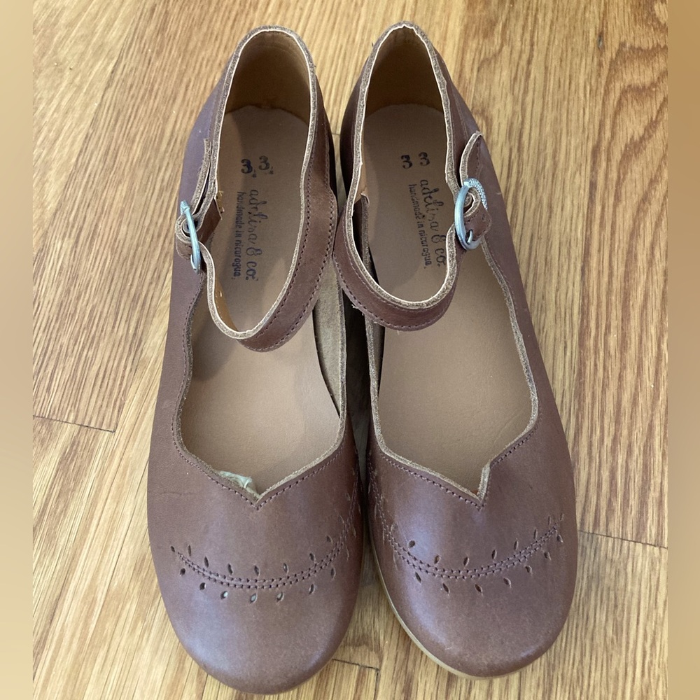 Adelisa & Company size 33 girls cosechas Mary Janes leather US 1 2 brown NEW